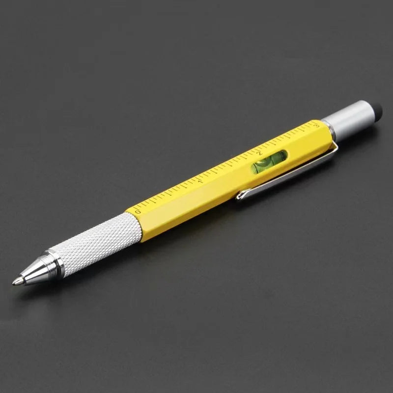 7 in 1 Multifunctional Pen Touch Screen Stylus Capacitive Pen with Screwdriver Ruler Levelgauge Refillable Ballpoint Pencil Tool Beauty World Shop
