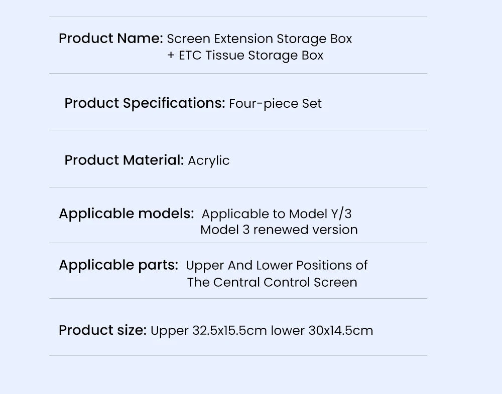 YZ For New Tesla Highland Model 3 Y Juniper Tray Magnetic Under Screen Fold Storage Box ETC Screen Storage Box Accessories Beauty World Shop