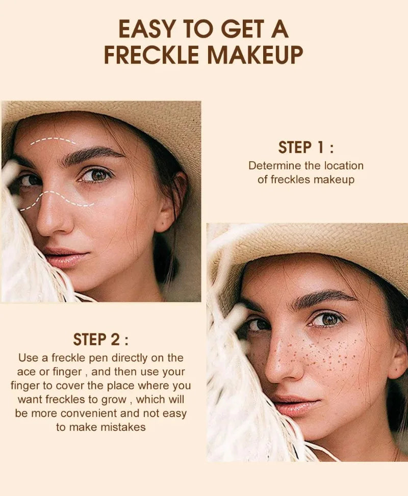 1PC Face Fake Freckles Pen Natural Waterproof Lifelike Fake Freckles Pen for Long Lasting Look Dot Spot Pen Makep Tool Cosmetic Beauty World Shop