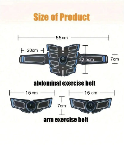 USB Rechargeable Abdominal Muscle Trainer Portable Abdominal Muscle Massager Electronic Training Belt Exercise Fitness Equipment Beauty World Shop