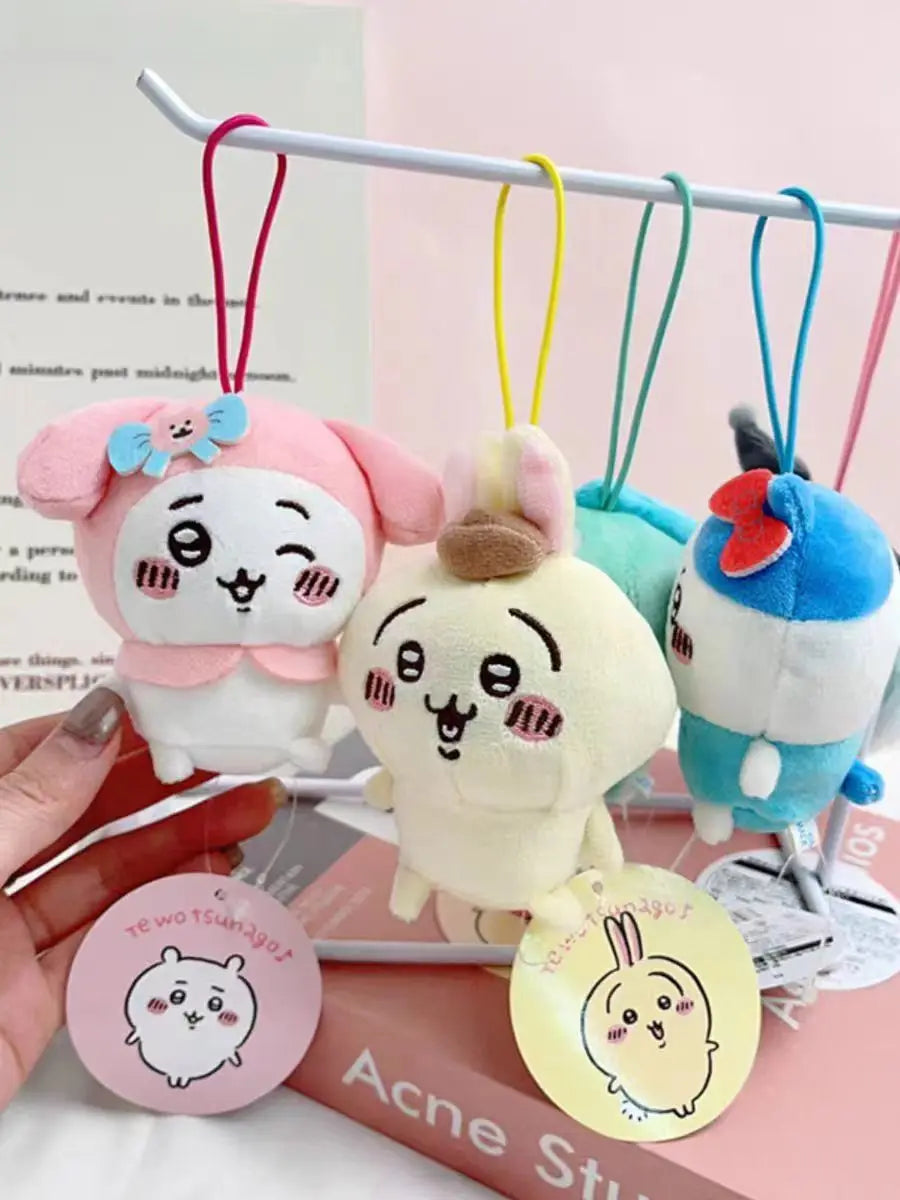 Chiikawa Self-deprecating Bear Collaboration Sanrioin Plush Doll Helo Kiity1 Melodyi Kuromev Sachiji Plush Toy Keychain Decorate Beauty World Shop