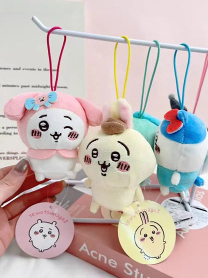 Chiikawa Self-deprecating Bear Collaboration Sanrioin Plush Doll Helo Kiity1 Melodyi Kuromev Sachiji Plush Toy Keychain Decorate Beauty World Shop