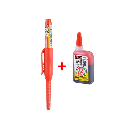 45mm Waterproof Deep Hole Marker Pens Long Nib Head Carpenter Pen Black/Blue/Red Ink for Multi-Purpose Woodworking Hand Tools Beauty World Shop
