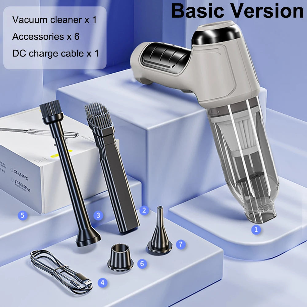 Car Vacuum Cleaner Wireless Portable Vacuum Cleaner 95000PA Strong Suction Handheld Mini Cleaner High Power Blower for Car Home Beauty World Shop