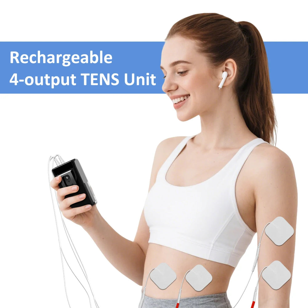 4 Channel TENS PMS Unit 15Mode Muscle Stimulator for Pain Relief Rechargeable TENS Machine Electronic Acupuncture Pulse Massager Beauty World Shop