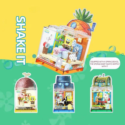 Spongebob Building Blocks Patrick Star Krusty Krab Squidward Tentacles Room Model Bricks Set Desktop Ornaments Kids Toys Gifts Beauty World Shop