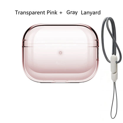 Transparent Protective lanyard Case Cover For Airpods Pro 2 TPU Soft Skin Shockproof Case Cover Designed for Airpods Pro2 Earbud
