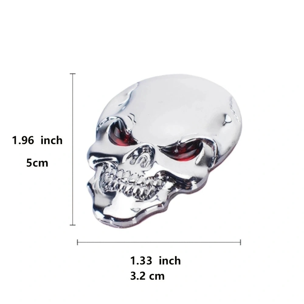 2pcs Skull Pirate Skeleton Buccaneer Head Skull 3D Metal Car Body Sticker Auto Rear Emblem Badge Decal Beauty World Shop