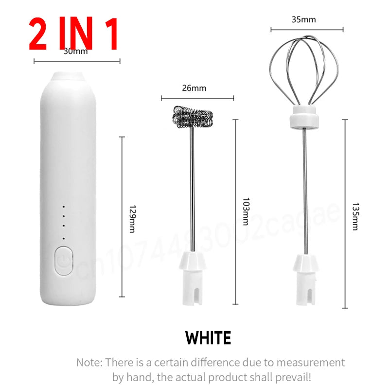 Wireless Milk Frother Electric Type-C Handheld Blender Stainless Steel Mini Coffee Maker Whisk Mixer For Coffee Cappuccino Cream Beauty World Shop
