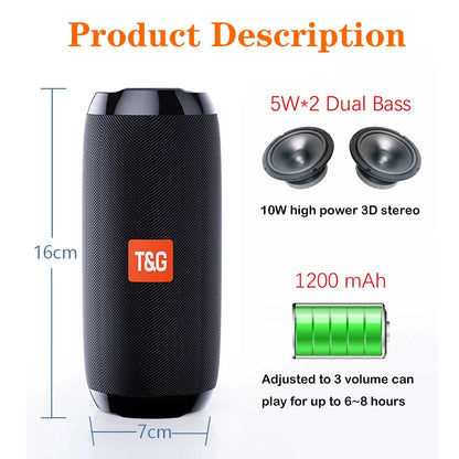 Portable Wireless Bluetooth Speaker Blutooth Music Sound Box For Caixa De Som Blootooth Subwoofer Radio FM Handfree Bass System Beauty World Shop