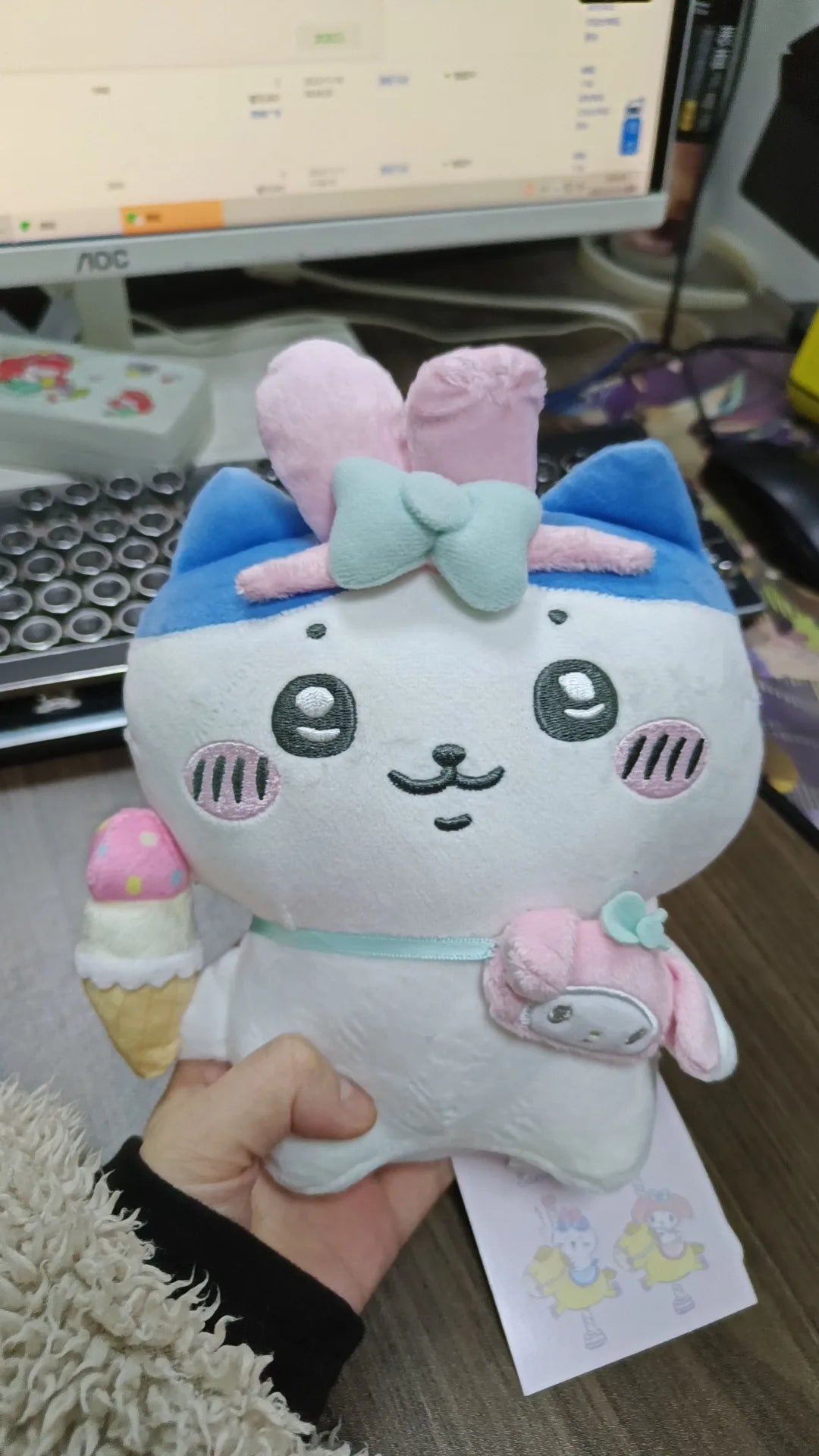 Self-deprecating Bear Chiikawa Sanrioi hachiware Plush Toy Co-branded Doll Pendant Cute Jiyi Xiaohachi Usaki Bedroom Ornaments Beauty World Shop