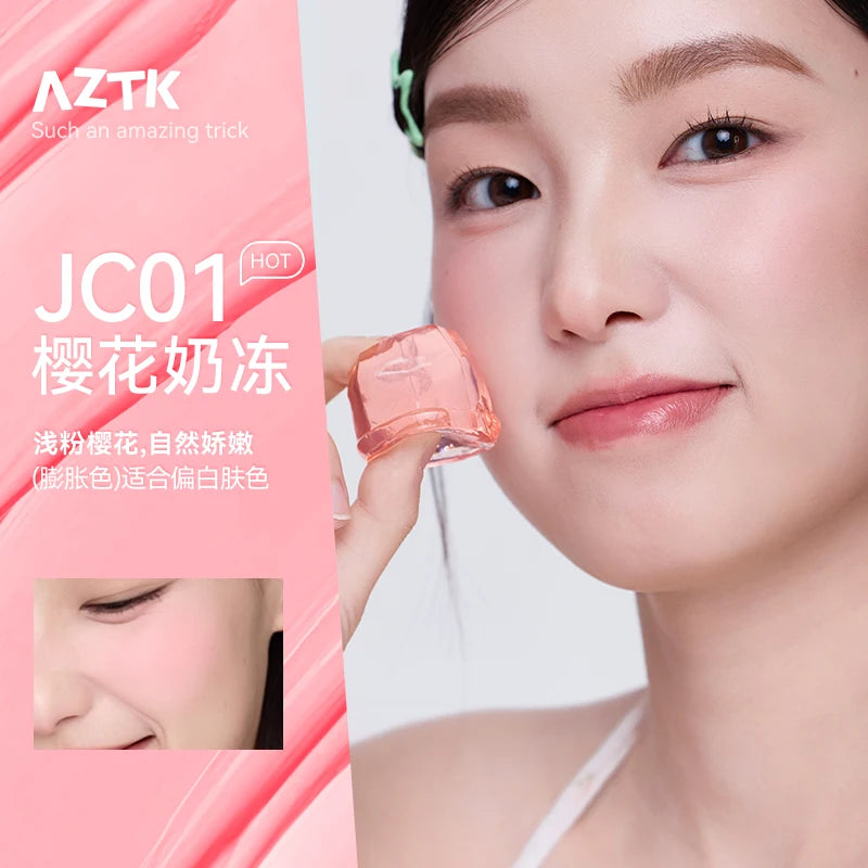 AZTK JC04 Water To Powder Liquid Blush Soft Matte Natural Flush Brightening Cheek Tint Lightweight Blendable Waterproof Makeup Beauty World Shop