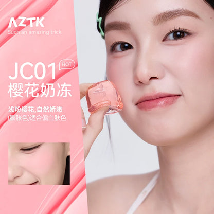 AZTK JC04 Water To Powder Liquid Blush Soft Matte Natural Flush Brightening Cheek Tint Lightweight Blendable Waterproof Makeup Beauty World Shop