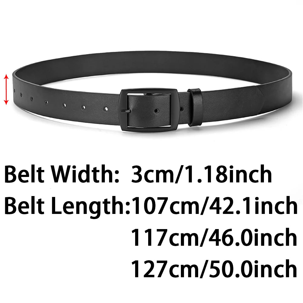 New Luxury Belt for Men PU Leather Belt Metal Pin Buckle High Quality Famous Brand Designer Waist Strap Belt for Jeans Plus Size Beauty World Shop