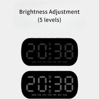 Digital Alarm Clock USB Powered Temperature Date Week Dual Alarm Night Mode Snooze Clock 5 Levels of Brightness 12/24H LED Clock Beauty World Shop
