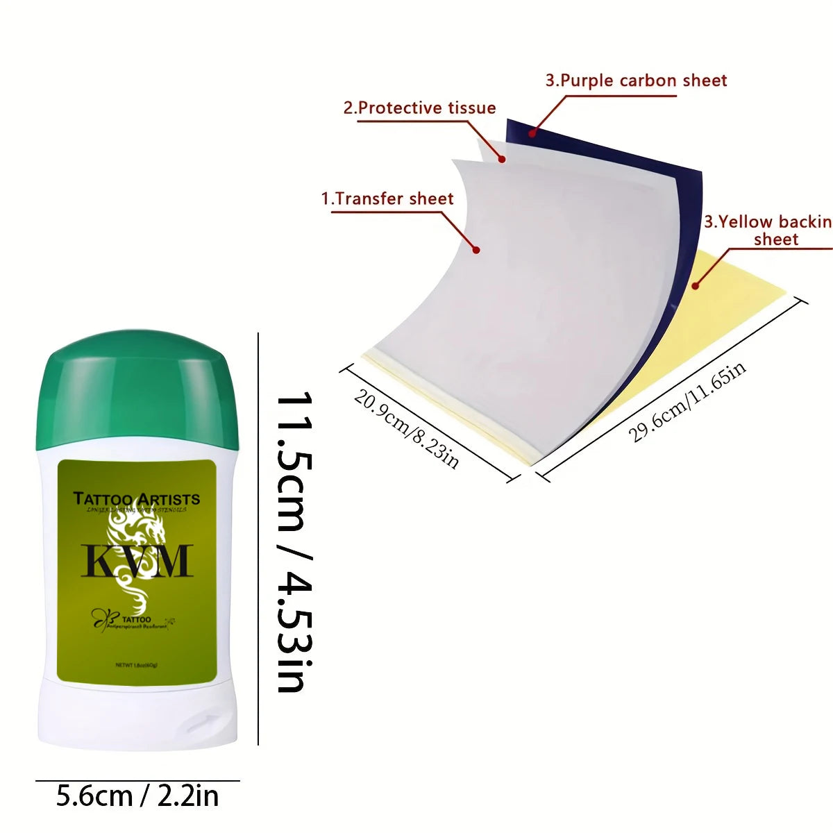 KVM Tattoo Transfer Cream Gel with tattoo transfer paper kit,  Tattoo Transfer Machine accessories for A4 Size Stencil Paper Beauty World Shop