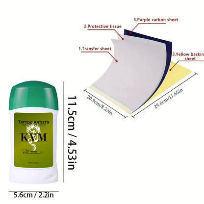 KVM Tattoo Transfer Cream Gel with tattoo transfer paper kit,  Tattoo Transfer Machine accessories for A4 Size Stencil Paper Beauty World Shop