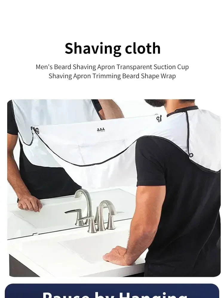 1/2PCS Male Shaving Aprons Creative Wall Mirror Suction Haircut Wrap Cape Home Salon Moustache Beard Shaving Apron Cleaning Bib Beauty World Shop