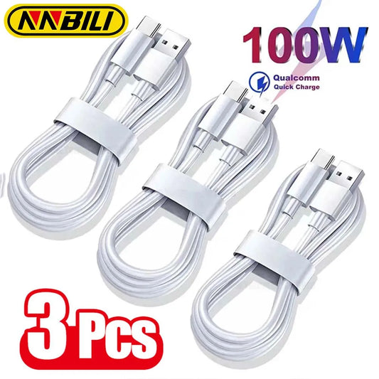 NNBILI 1-3PCS 10A 100W Type C Super Fast Charging Cable Data Cord For  Huawei OPPO vivo Quick Charing,not iPhone、xiaomi、samsung Beauty World Shop