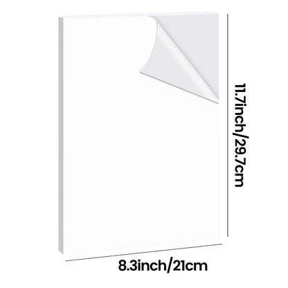A4 Size Matte White Printable Vinyl Sticker Paper 8.3×11.7 inch Self-Adhesive Inkjet Compatible Tear-Resistant Labeling Paper Beauty World Shop