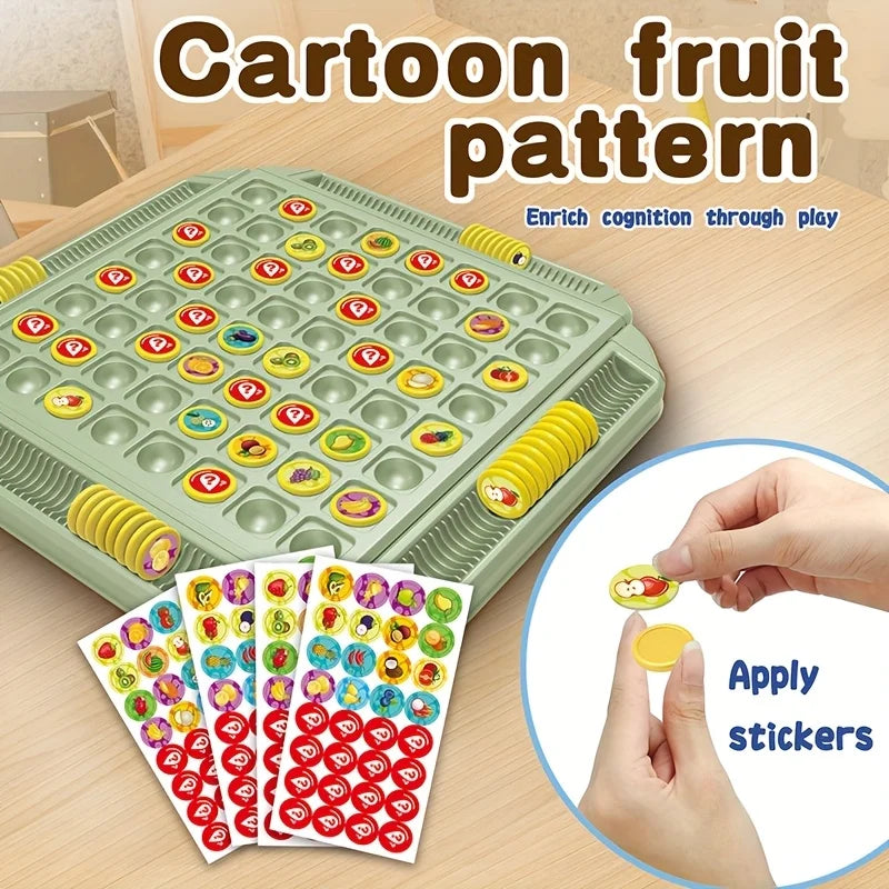 Kids' Educational Fruit Flip Memory Board Game - Creative Puzzle,2-4 Player Cooperative Strategy & Logic Training Beauty World Shop