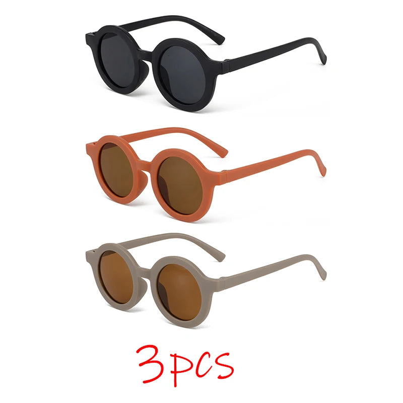 Children's sunglasses, inset style  round frame, 1-7 year old baby sunglasses, sun shading, sun protection Beauty World Shop