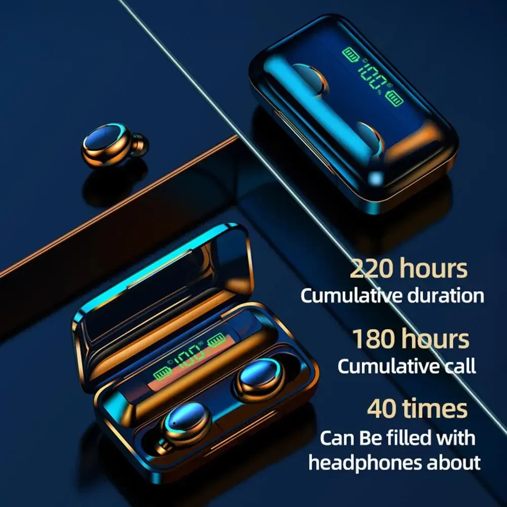 F9-5C True Wireless Bluetooth Headset Binaural Small In Ear Buds Sports Stereo Bass TWS Earbuds Newest Sports Earbuds for phones Beauty Fashion