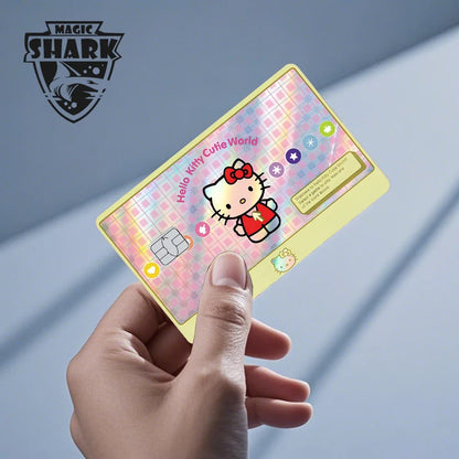 Hot Sale Hello Kitty Kuromi Holographic Laser Shinny Film Skin Cover Sticker for Debit Credit Card Bank Card Beauty World Shop