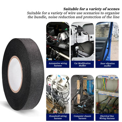 Electrical Insulating Tape Heat Resistant Harness Tape 9/15/50MM Car Cable Harness Wiring Loom Protection Waterproof Tape Beauty World Shop