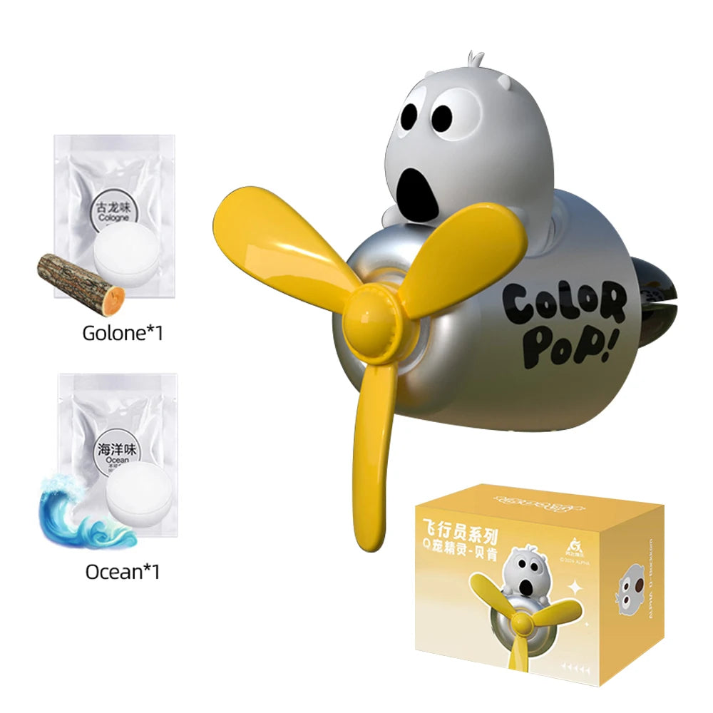 Cool Bear Pilot Car Air Freshener Rotating Propeller Air Outlet Perfume Fragrance Flavoring 자동차 공기 청정기 Accessories 방향제 차량용 Beauty World Shop