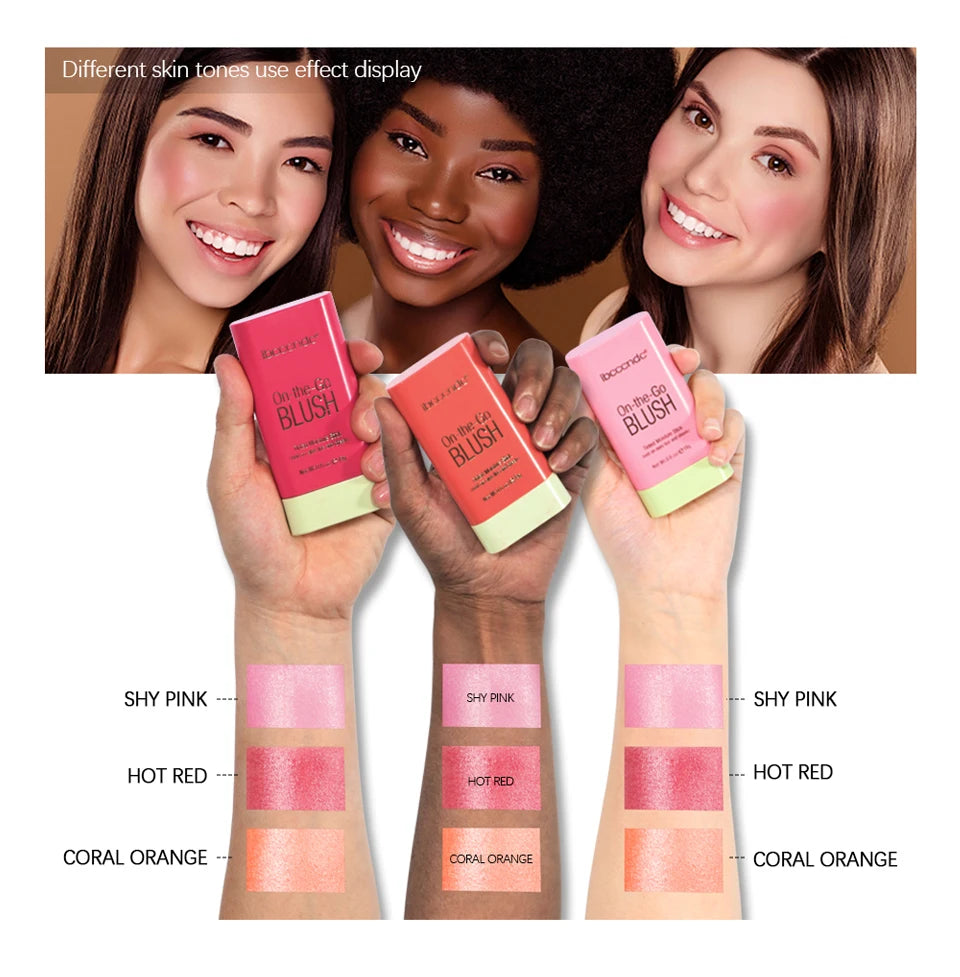 Make Up Functional Blush Stick Easy Color Rouge Blusher Cream Waterproof High Color Rendering Brightening Skin Tone Hot Beauty World Shop