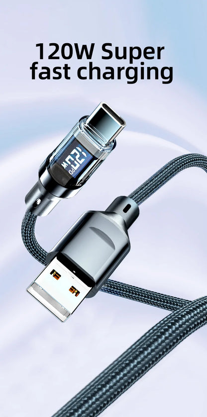 OOZCC LCD Watt Display Cable, Max 120W Super Fast Charging USB Type C Cable Data Transfer, USB A to Lightning for IPhone14 Pro Beauty World Shop