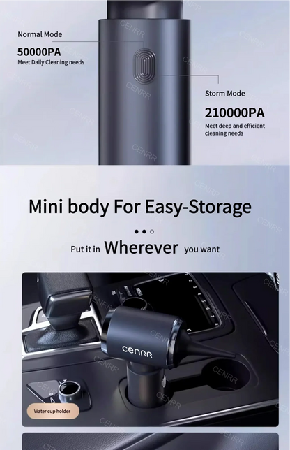 CENRR Car Vacuum Cleaner High Suction 210000PA Wireless Vacuum Cleaner Cordless Vacuum Cleaner High Pressure Cleaning Machine Beauty World Shop
