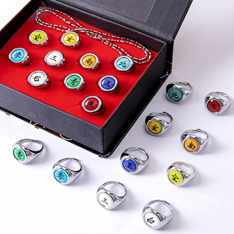10PCS/Set Anime Akatsuki Itachi Metal R-ings Cartoon Cool Cosplay Accessory Props Boy Children Action Figure Toy Gift Beauty World Shop