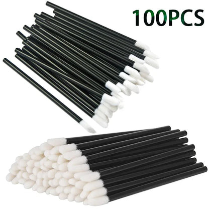 100PCS Lip Brushes Makeup Brush Eyelashes Extension Applicator Lipstick Wands Set For Woman Cosmetic Colourful Make Up Tools Beauty World Shop