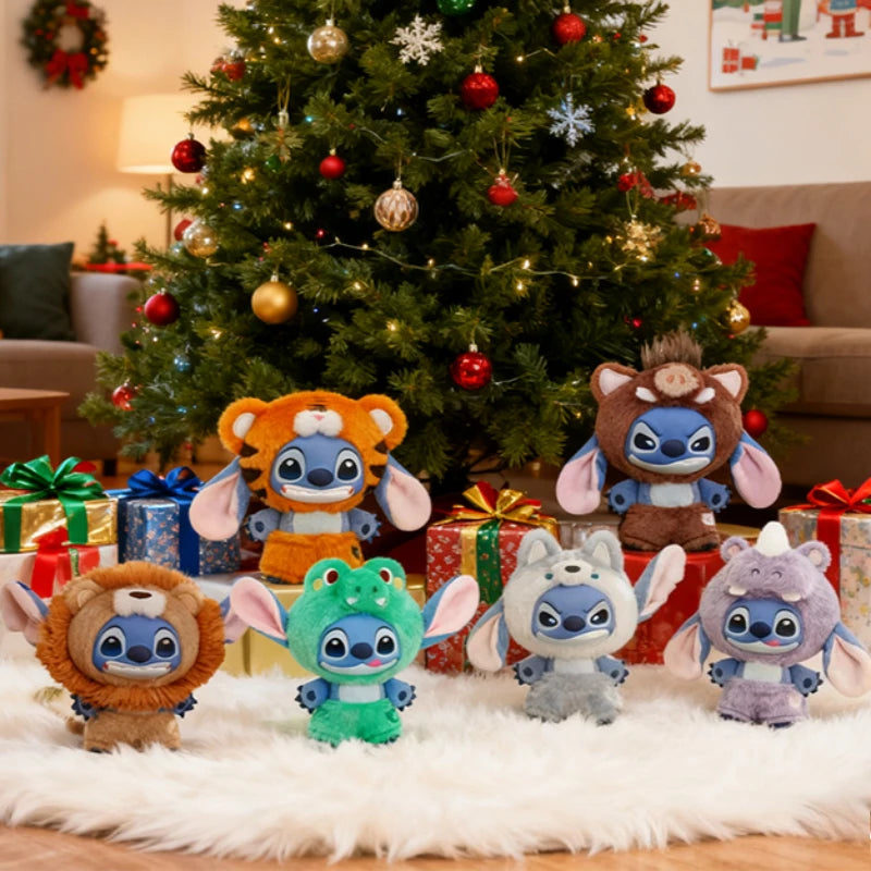 Disney Stitch Wild Animal Series Blind Box Plush Vinyl Toy Cute Doll Replica Mystery Box Bag Pendant Decor New Year Festive Gift Beauty World Shop