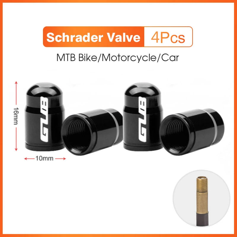 2pcs GUB Aluminum CNC Bicycle Tire Valve Cap MTB Road Bike Tube Tyre Gas Nozzle Cover for AV FV Schrader Presta Valve Dustproof Beauty World Shop