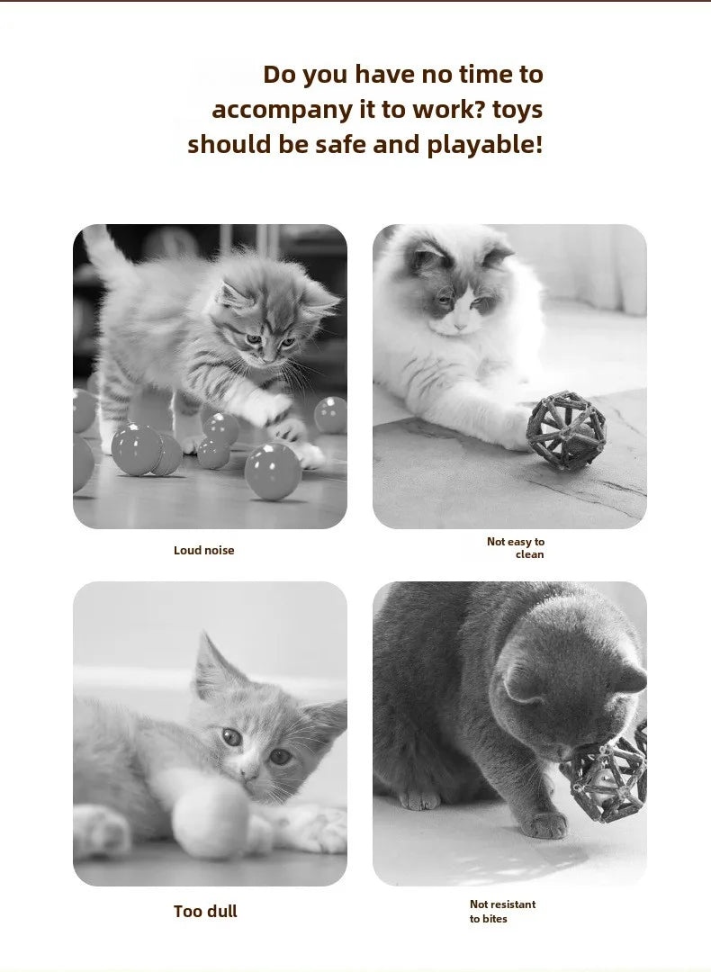 Smart Cats Toy Ball Electric Ball for Cats With Feather Teaser Intelligent Automatic Movement Active Scrolling Pet Toys Supplies Beauty World Shop