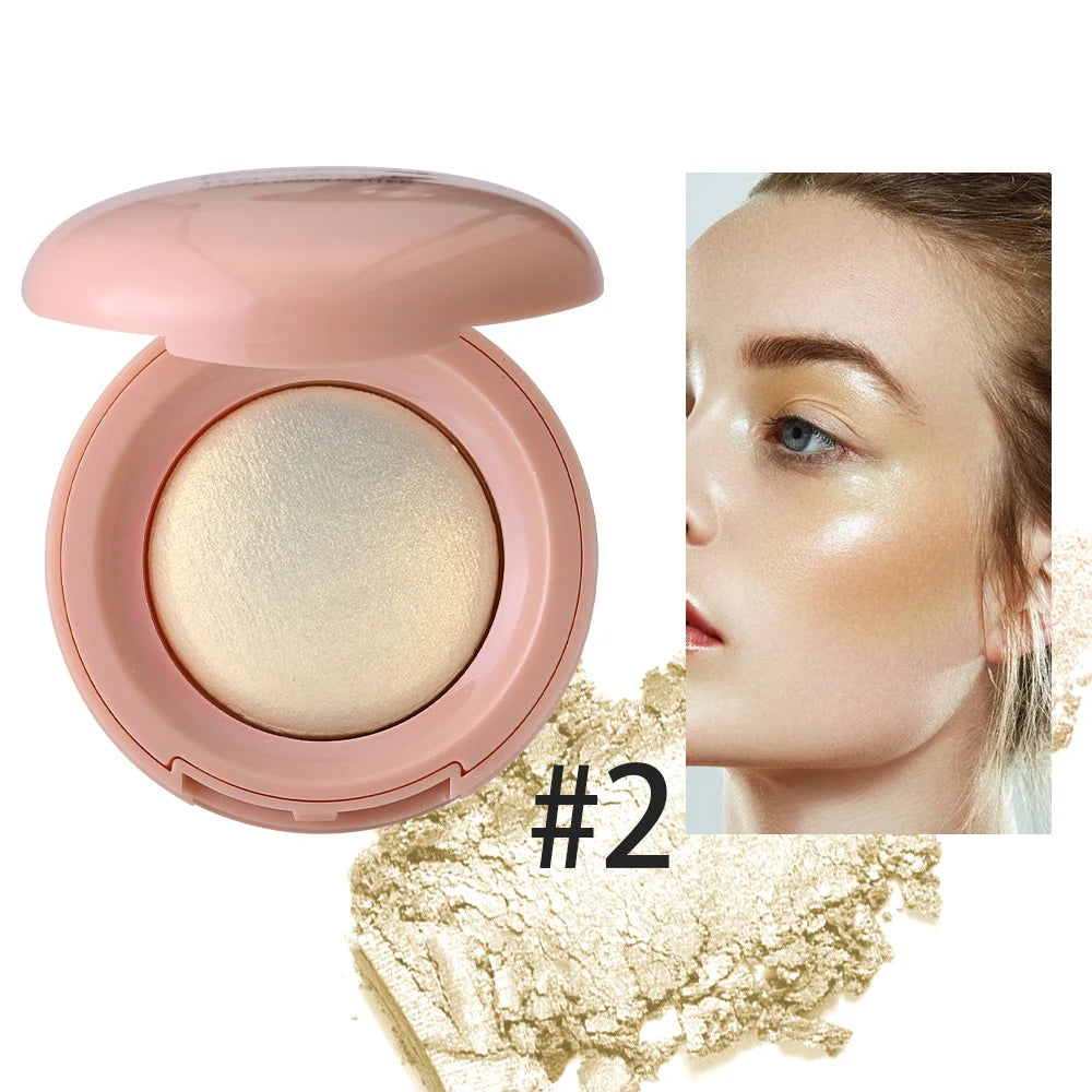 Long-lasting Waterproof Fine Shimmer Highlighter, Natural Glossy Effect, Brighten the Contour and Modify the Face Beauty World Shop