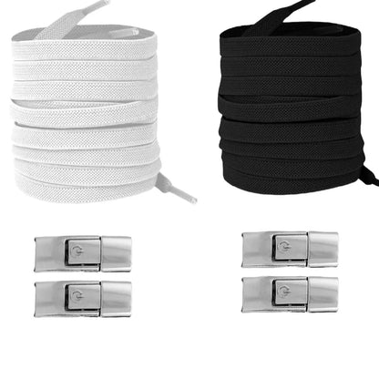New Without Ties Elastic Laces No Tie Shoe Laces Press Lock Shoelaces Sneaker Kids Adult 8MM Widened Flat Shoelace for Shoes Beauty World Shop
