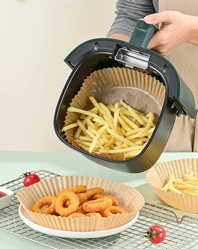 50/100Pcs Air Fryer Disposable Paper Non-Stick Airfryer Baking Papers Round Air-Fryer Paper Liners Paper Kitchen Accessories Beauty World Shop