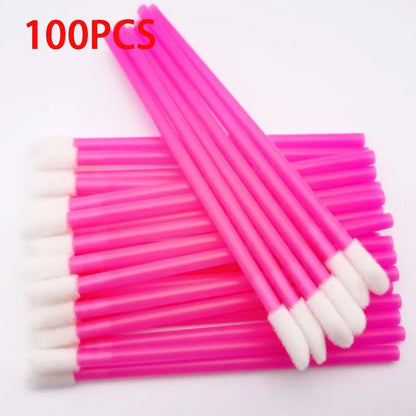 100PCS Lip Brushes Makeup Brush Eyelashes Extension Applicator Lipstick Wands Set For Woman Cosmetic Colourful Make Up Tools Beauty World Shop
