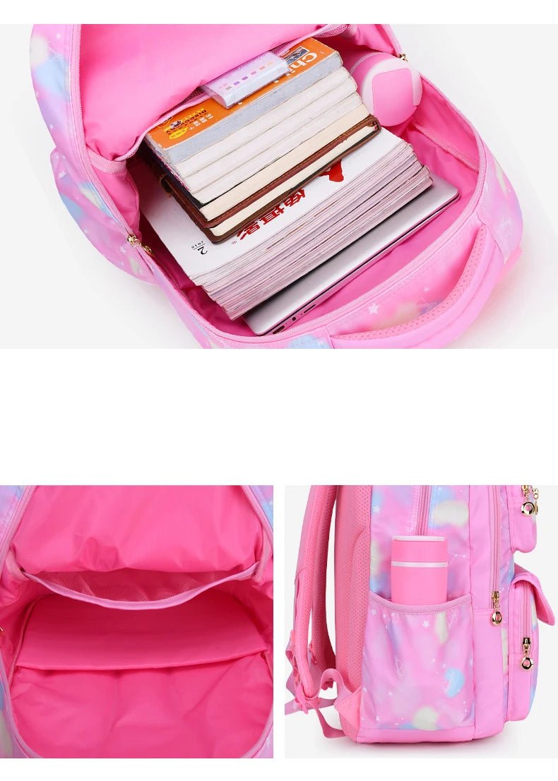 Girl School Bag Backpack Back Pack For Teenager Women Children Female Pink Schoolbag Primary High Bagpack Class Teens Child Kids Beauty World Shop