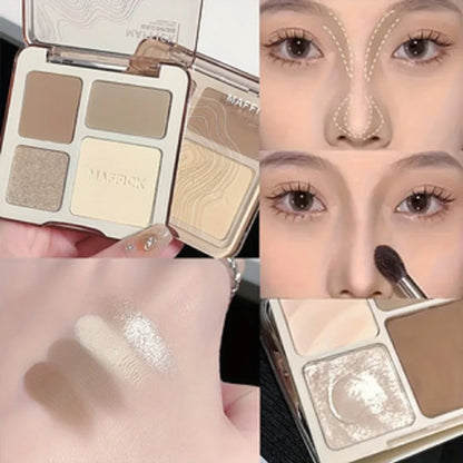 Natural Stereoscopic Face Powder Palette  Matte Bronzer  Contour Shading  Multifunctional Highlighter  Cosmetic Blush gift Beauty World Shop