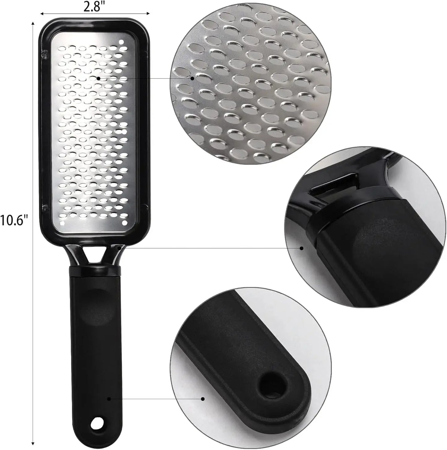3Pcs Foot Files Kit Foot Scrubber Foot Rasp,Double-Sided Heel Files Pedicure Tool Callus Remover Stainless Steel Feet Scraper Beauty World Shop