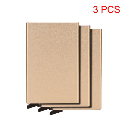 Rfid Credit Card Holder Metal Thin Slim Smart Wallet Men Women Wallets Pop Up Minimalist Small Black Purse Mini Walets for Men Beauty World Shop