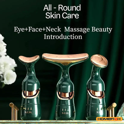 HOMEFISH 3 In 1 Facial Lifting Device Neck Facial Eye Massage Face Slimmer EMS Beauty Skin Tightening Wrinkle Anti Face Massager Beauty World Shop