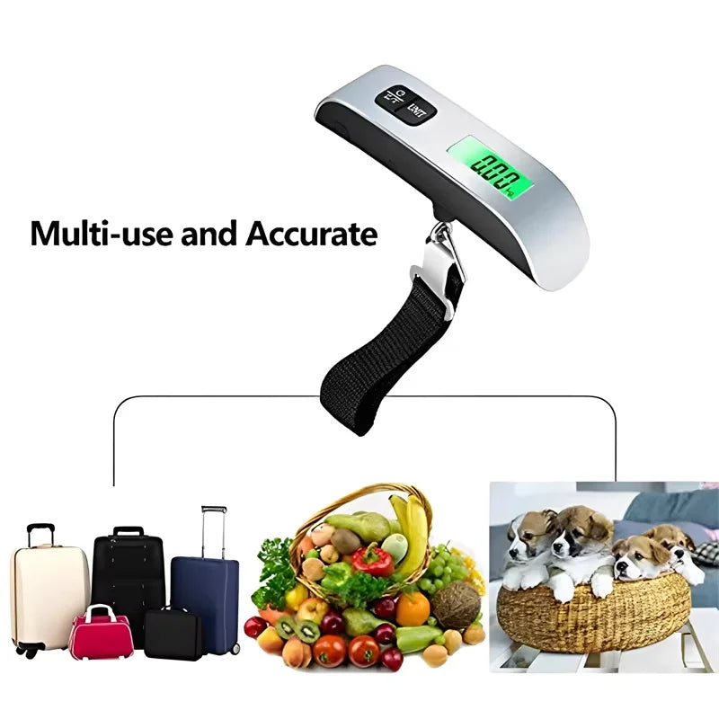 50kg Portable Hanging Scale Electronic Hand Luggage Scale Digital Display Suitcase 110lb Travel Baggage Bag Weighing Tools Beauty World Shop