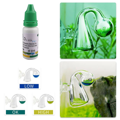 Aquarium CO2 Indicator Solution Monitor Plants Grass CO2 System Concentration Fish Tank Glass Liquid Tester Fluid Drop Checker Beauty World Shop
