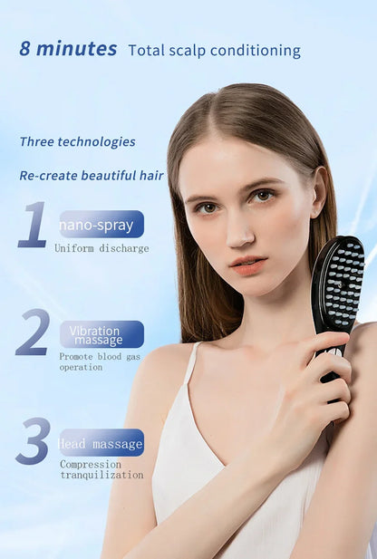 Anti Hair Loss Scalp Care Electric Massage Comb Red and Blue Light Therapy Scalp Vibration Massage Brush Hair Growth Massager
